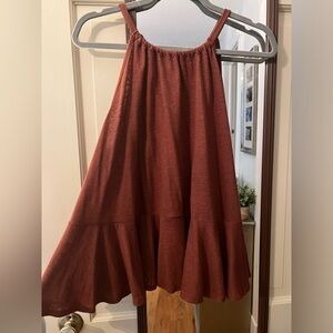 Old Navy burnt orange ruffle tank with back bow detail